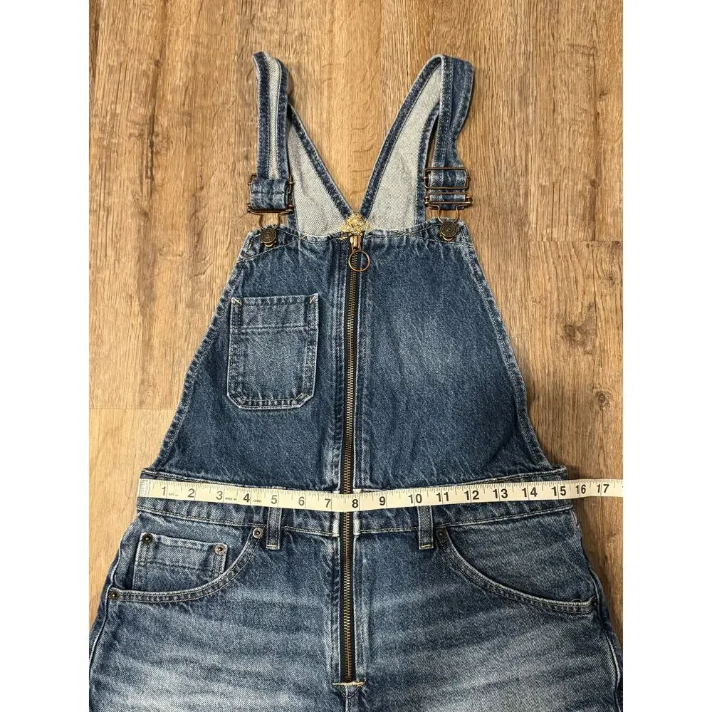 Free People Women's Sunkissed Denim Short Overalls Size 6